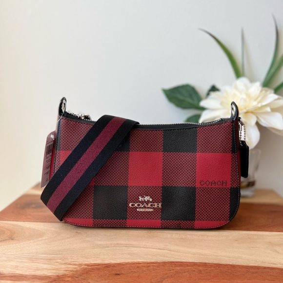NWT‎ Coach crossbody bag With Buffalo Plaid Print - Picture 1 of 7
